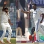 কেরিয়ারের প্রথম ও ১০০তম টেস্টে অশ্বিন। ছবি- এএফপি ও বিসিসিআই।