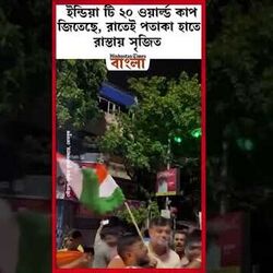 ইন্ডিয়া টি ২০ ওয়ার্ল্ড কাপ জিতেছে, রাতেই পতাকা হাতে রাস্তায় সৃজিত